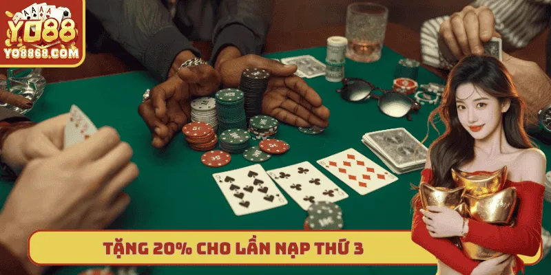 Quà Tân Thủ - Chương Trình Chào Mừng Hấp Dẫn Tại Yo88 Món quà tân thủ tặng 20% cho lần nạp thứ 3